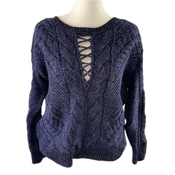 Royal Blue Express Cable Knit Sweater Sz Small - Picture 1 of 5